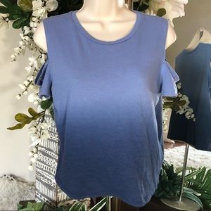 Hollister Cold Shoulder Ombré Crop Tee